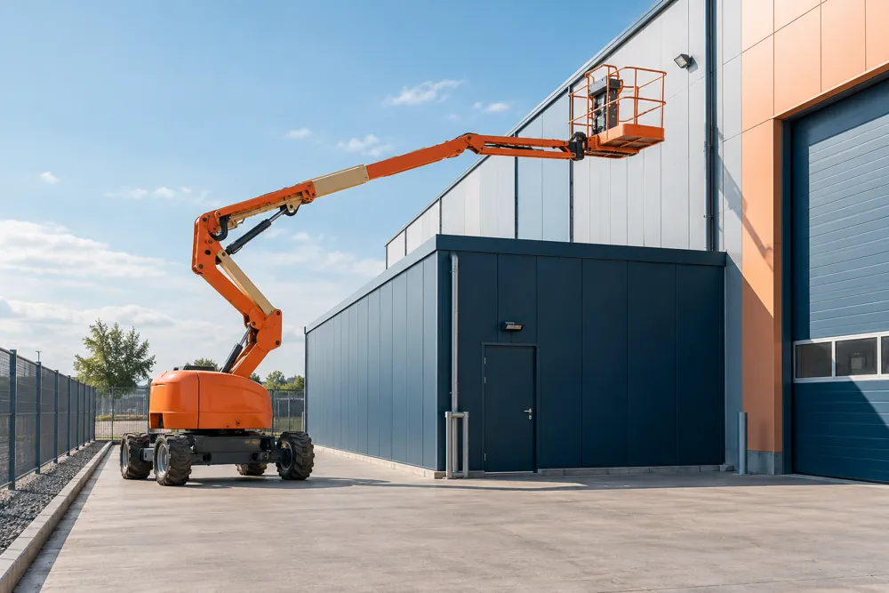 Boom Lift Hire equipment in a commercial setting